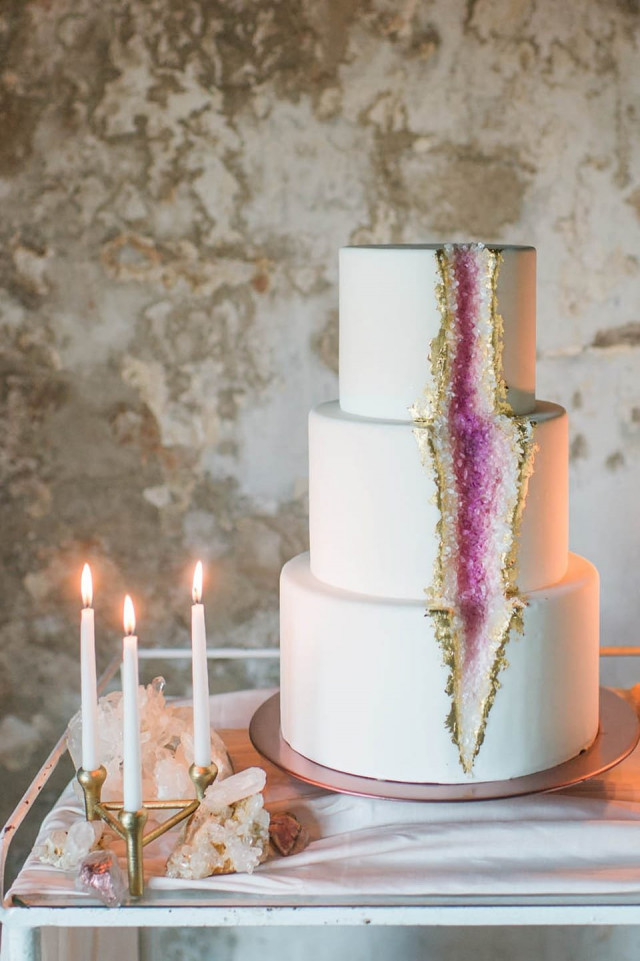 Bruidstaart herfst geode cake
