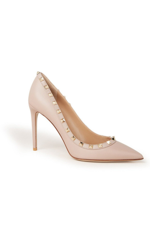 Nude pump met studs