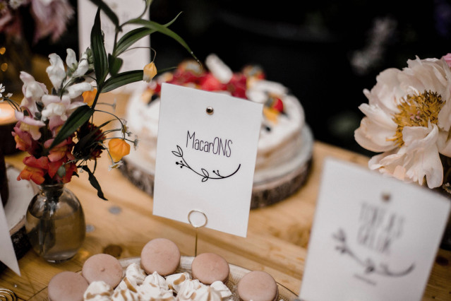Sweet table bordje macarons