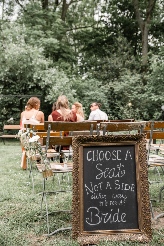 Schild für die Hochzeit