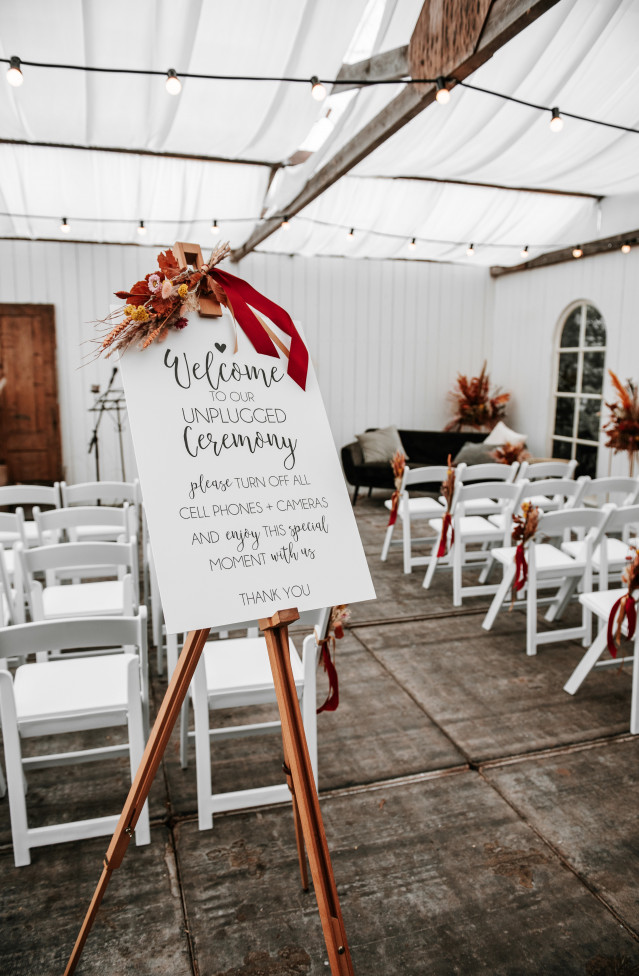 Schild für die Hochzeit