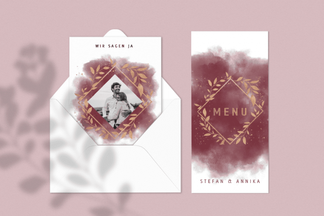 Hochzeitskarten Rot und Gold