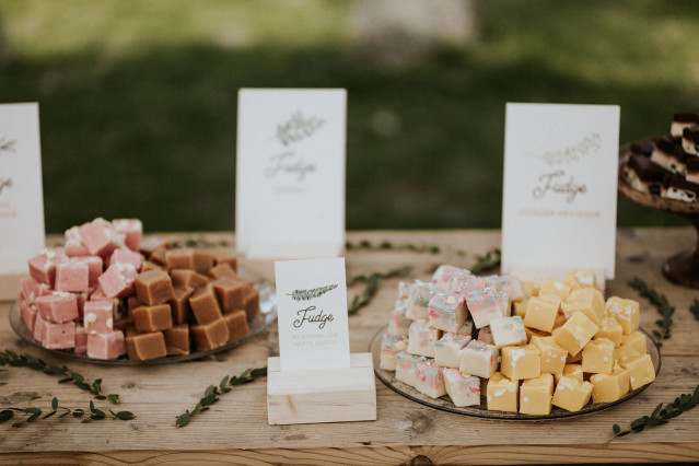 Fudge snoeptafel bruiloft