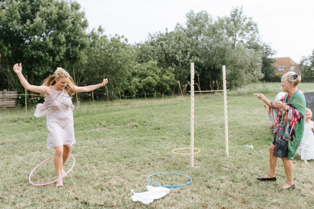 Hoola Hoop Ecke für das Hochzeitsmotto Festival