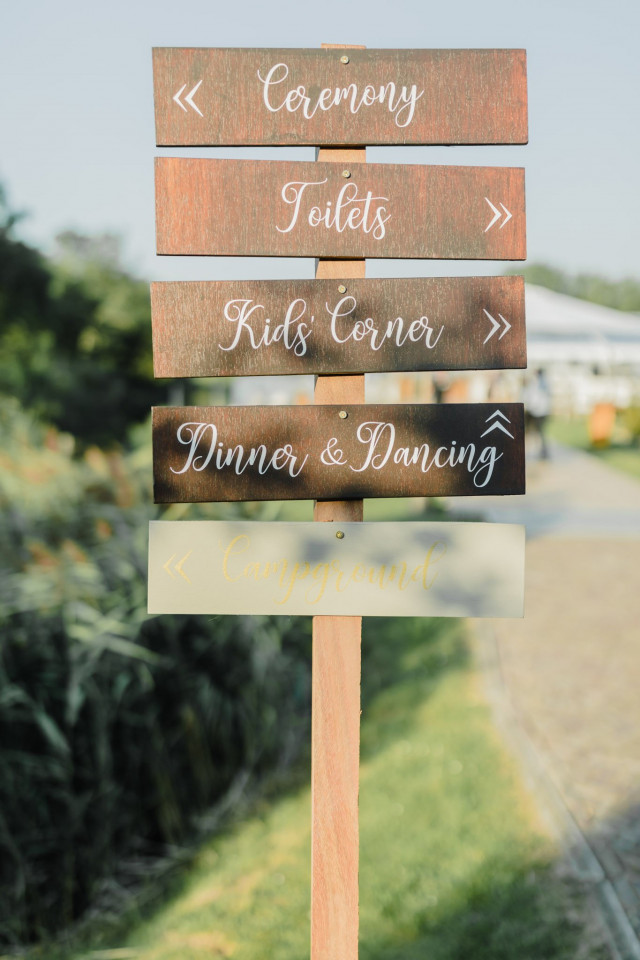Wegweise für die Hochzeit