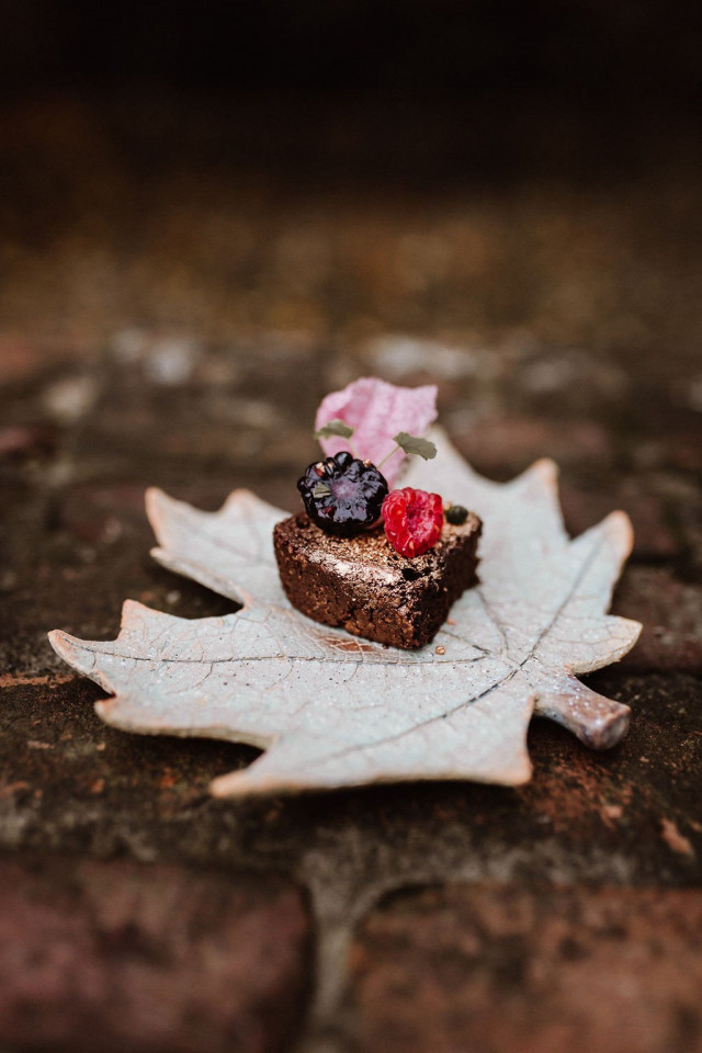 Brownie herfst bruidstaart